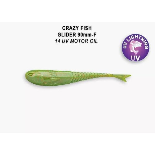 Силиконовая приманка мягкая съедобная Crazy Fish Glider 3.5 90 мм 36-90-14-6-F 8 шт. силиконовые приманки crazy fish glider 1 2