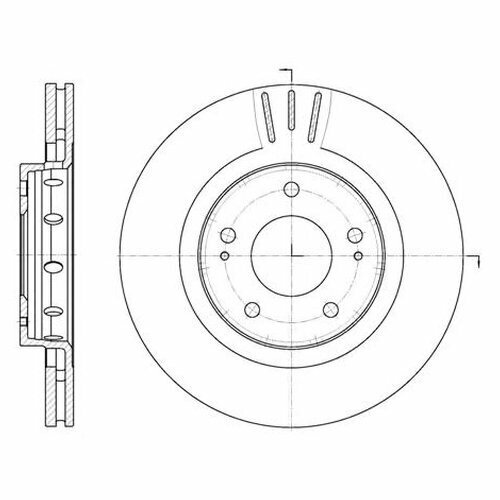 Тормозной диск передний Remsa 689610 для Citroen C-Crosser; Mitsubishi Lancer VIII, Outlander I, II, III; Peugeot 4007
