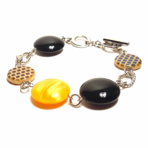 фото Браслет-цепочка gulnara, стекло, размер 22 см, желтый, черный