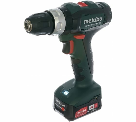 Дрель-шуруповерт ударная Metabo PowerMaxx SB (601076500), 12В Li-ion 2x2 Ач