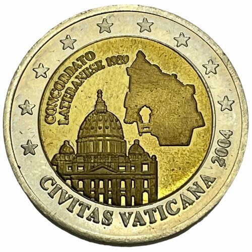 Ватикан 2 евро 2004 г. (Карта Европы) Specimen (Проба) клуб нумизмат монета 10 евро ватикана 2009 года серебро 80 лет государства города ватикан