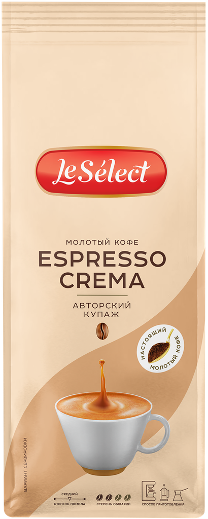 Кофе молотый Le Select Espresso Crema 200г Глобалфудкомпани - фото №14