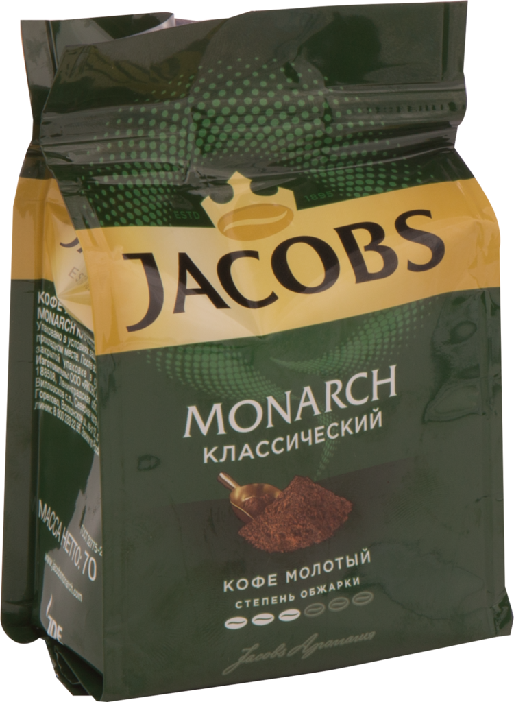 Кофе молотый JACOBS Monarch/Monarch Original Классический натуральный жареный, 70г