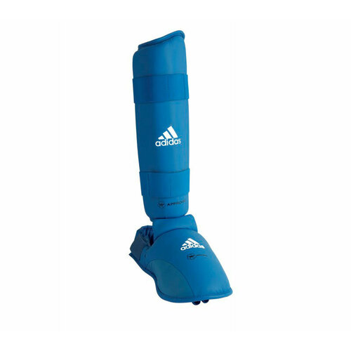 Защита голени и стопы adidas Wkf Shin & Removable Foot синяя (размер XS, красный) XS