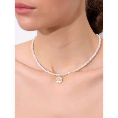 Чокер BLV Jewerly, перламутр, фианит, длина 38 см, золотой