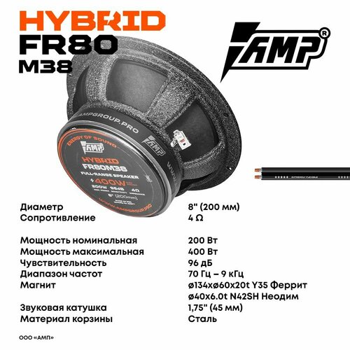Акустика эстрадная AMP Hybrid FR80M38 Комплект 2 динамика 982200₽