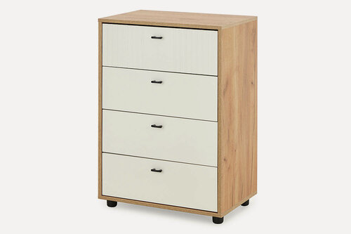 Изображение товара Комод напольный Hoff Барселона, 60,1х88,6х40,1 см, для гостиной/для спальни/для прихожей, матовый фасад, белый матовый, дуб золотой