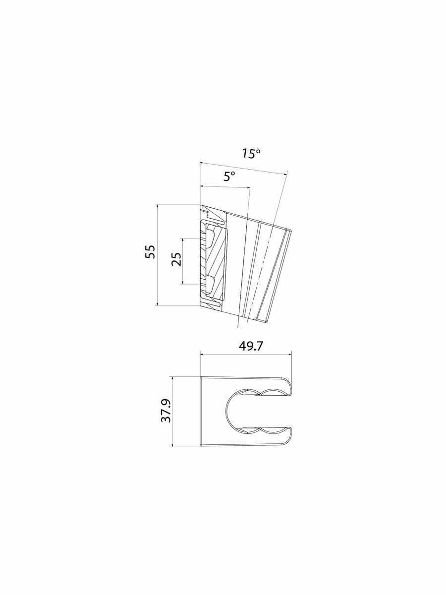 Держатель для лейки IDDIS Optima Home 080 GL00I53, графитовый — фото 1