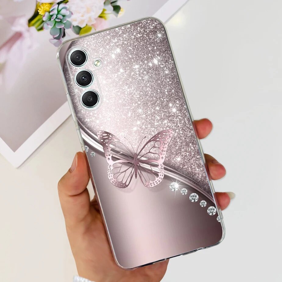 Для Samsung Galaxy A55 5G Чехол SM-A556B окрашенный чехол Прозрачный силиконовый чехол для телефона Samsung A55 A55 GalaxyA55 Мягкие сумки
