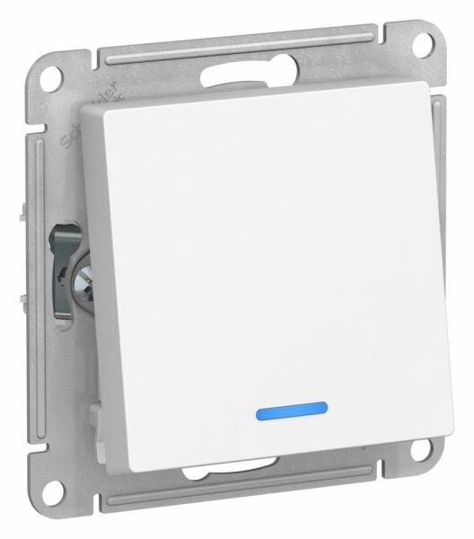 2 шт. Systeme Electric AtlasDesign Лотос Переключатель 1-клавишный с подсветкой, сх.6а, 10АХ, механизм, ATN001363