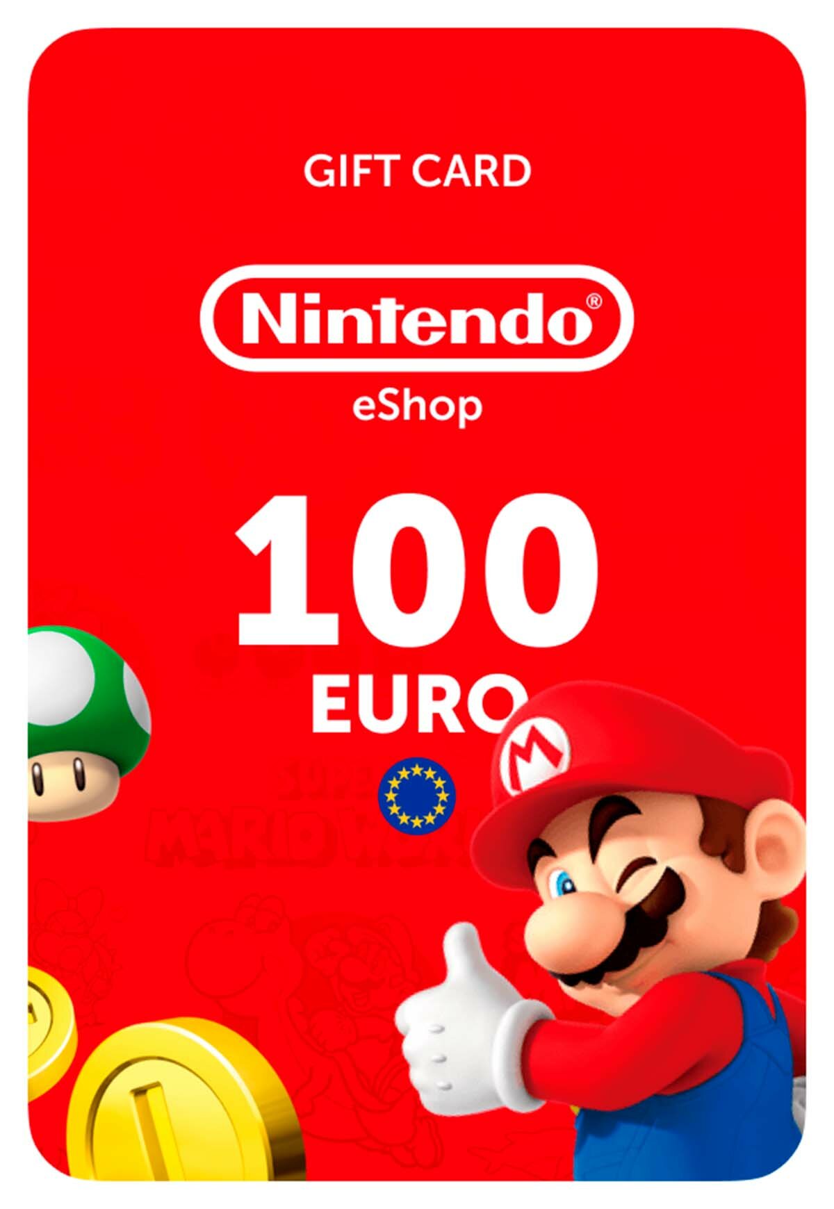 Карта пополнения Nintendo eShop Европа 100 EUR (Nintendo eShop; Nintendo Switch, Wii U; Регион активации Европа)
