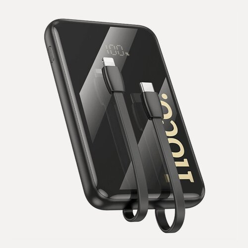 Изображение товара Внешний аккумулятор Hoco Q37 Graceful с кабелем Type-C и Lightning, 10000mAh, SCP22.5W/PD20W, черный