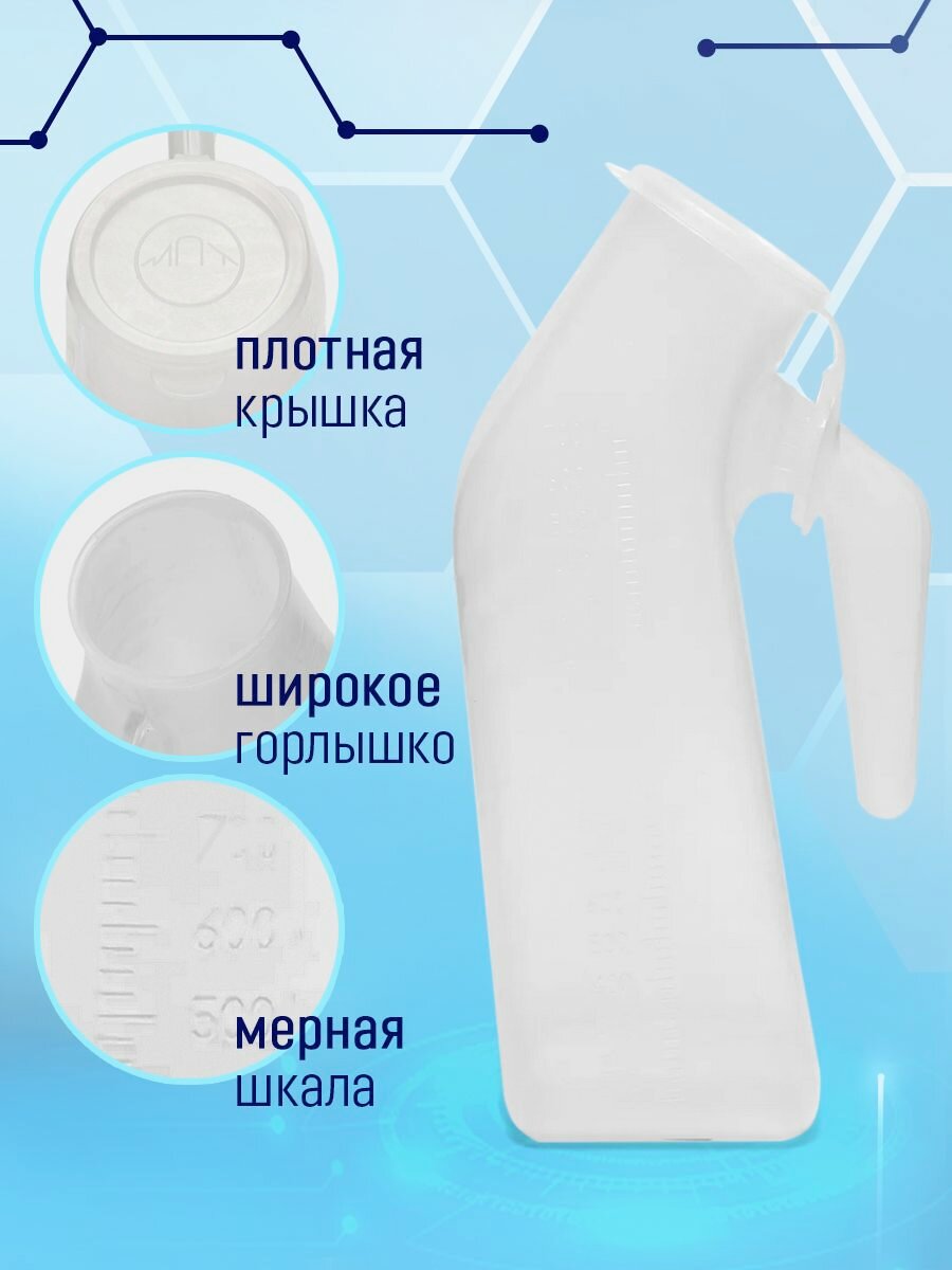 Изображение Мочеприемник Медполимерторг, мужской, полимерный, тип "Утка", 1700 мл