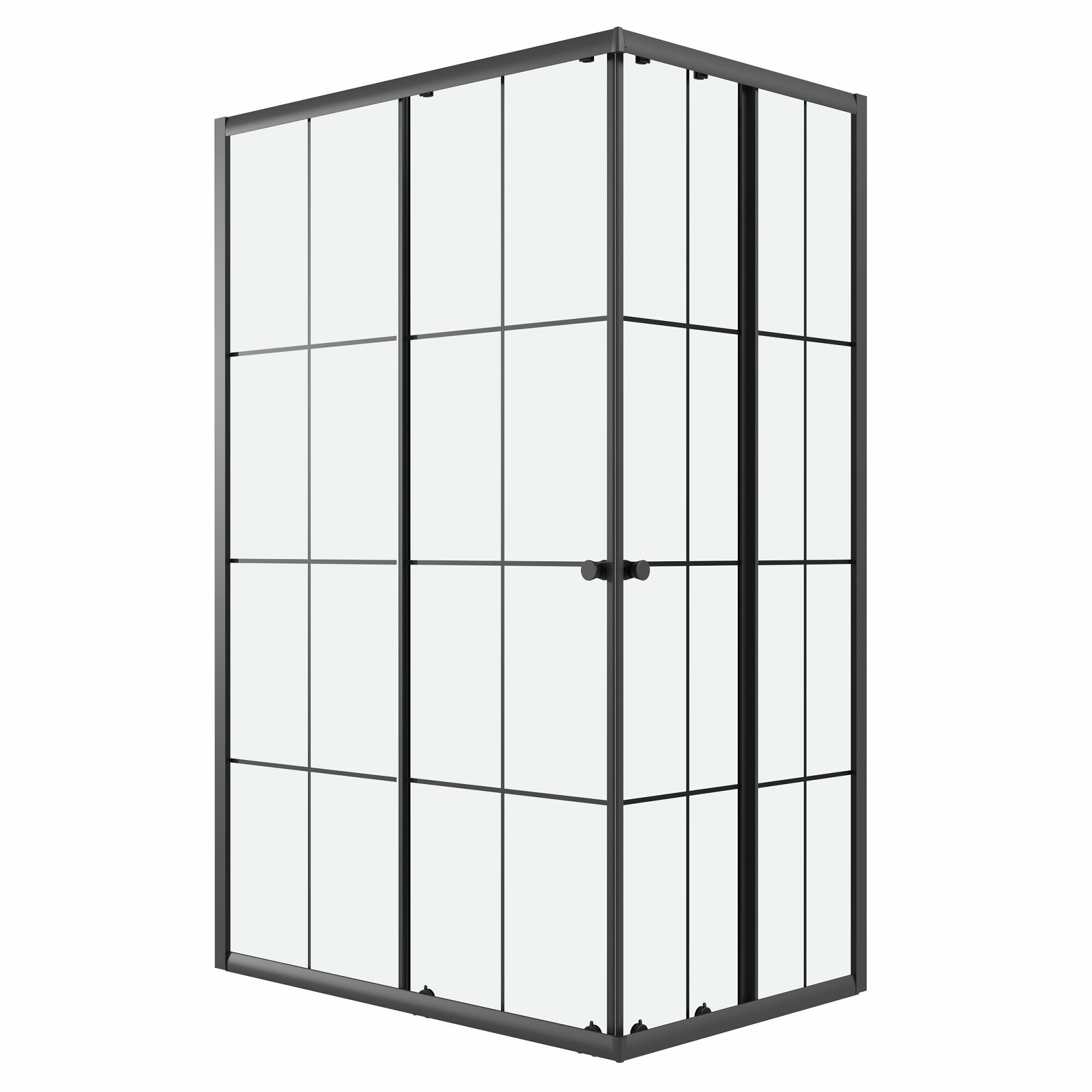Душевой уголок Niagara Eco NG-1012-14QKL (120х80х190) прямоугольник, черный, раздвижное, стекло клетка,1 место, без поддона в комплекте стекло узорчатое, профиль черный, универсальная