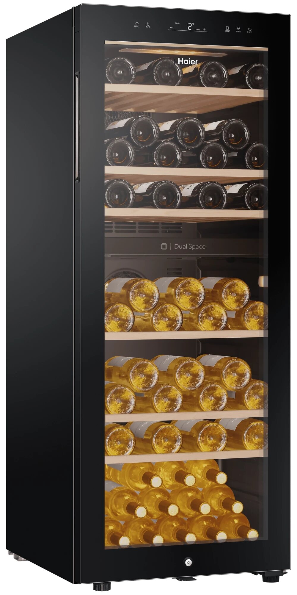 Винный шкаф Haier "FWC77GDAE1", двухтемпературный, электронное управление