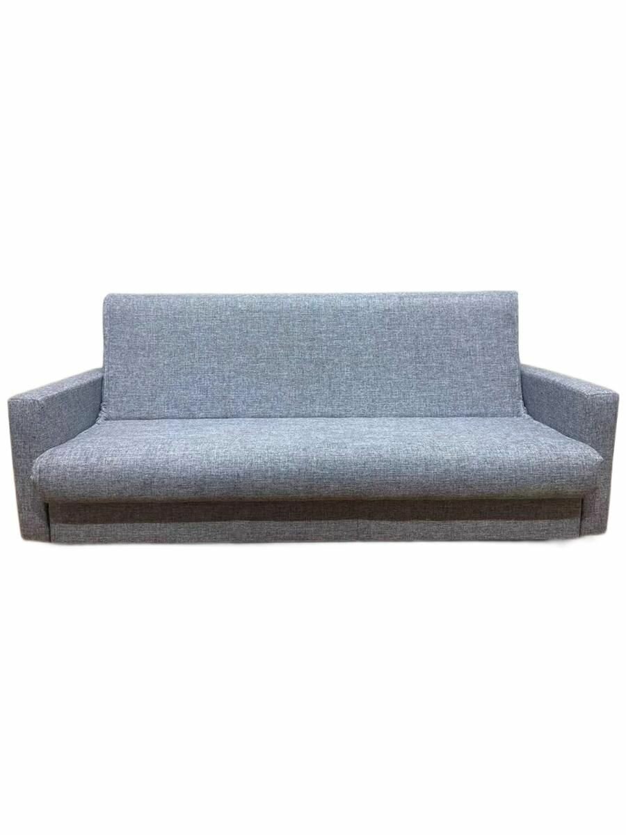 Диван-кровать газета рогожка серая, Ш2100В900Г900, Мебельный Рай.