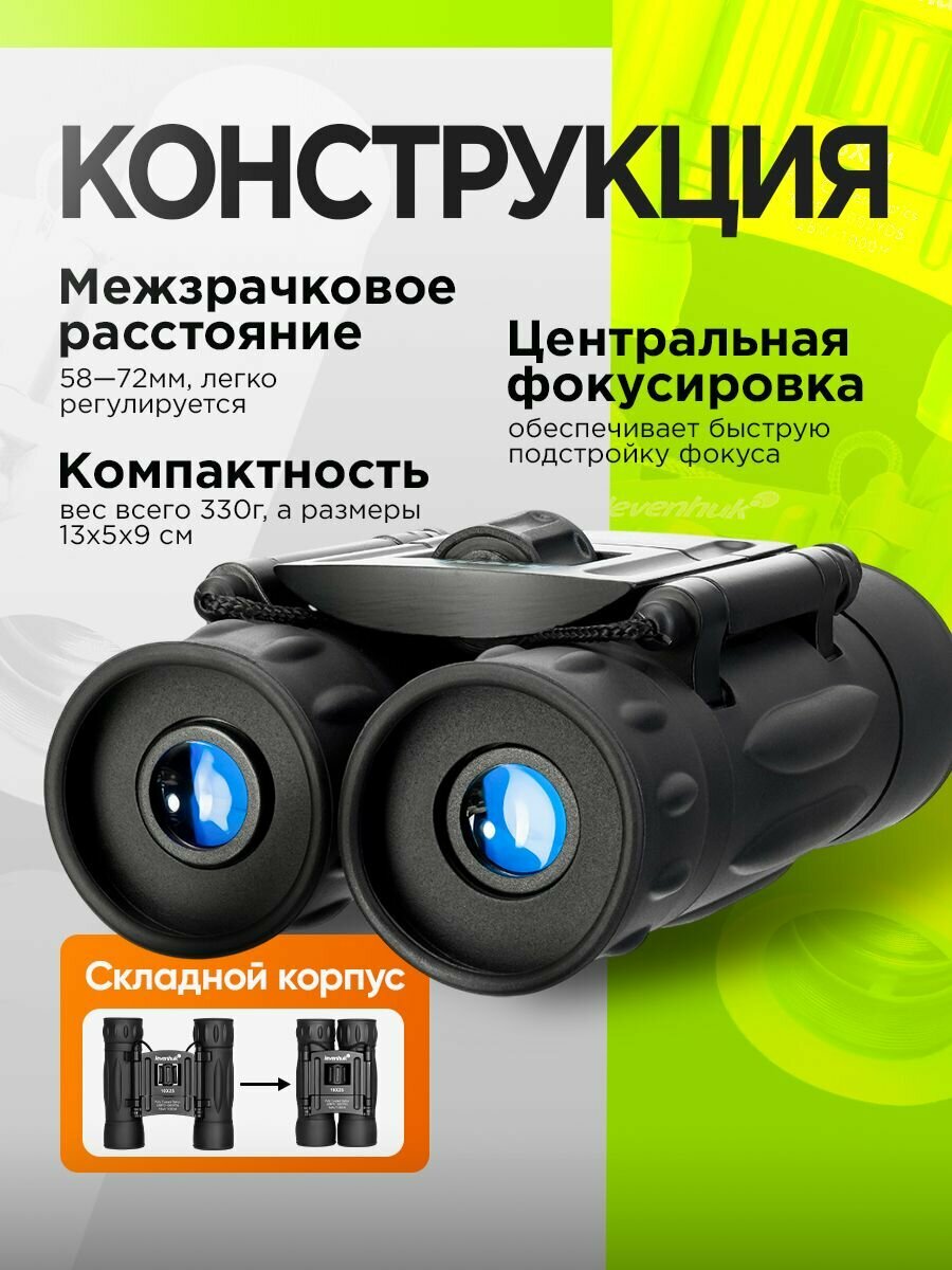 Бинокль Levenhuk Atom 10x25 — фото 1