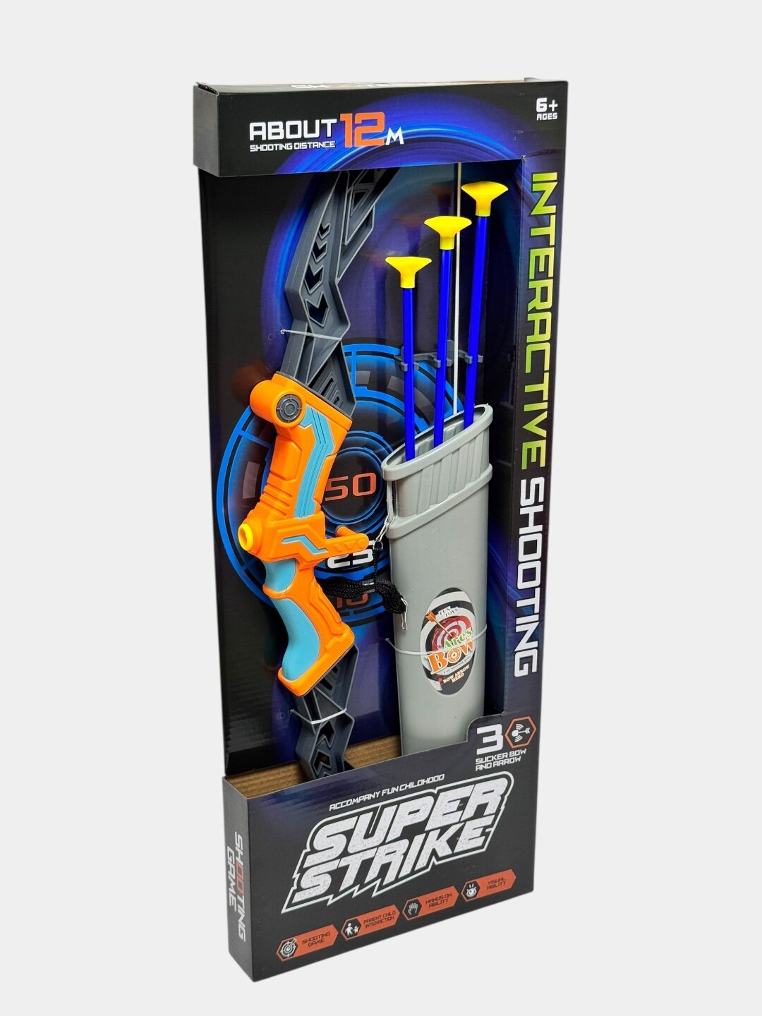 Игровой набор лук "Super Strike", интерактивный, с мягкими стрелами, для детей