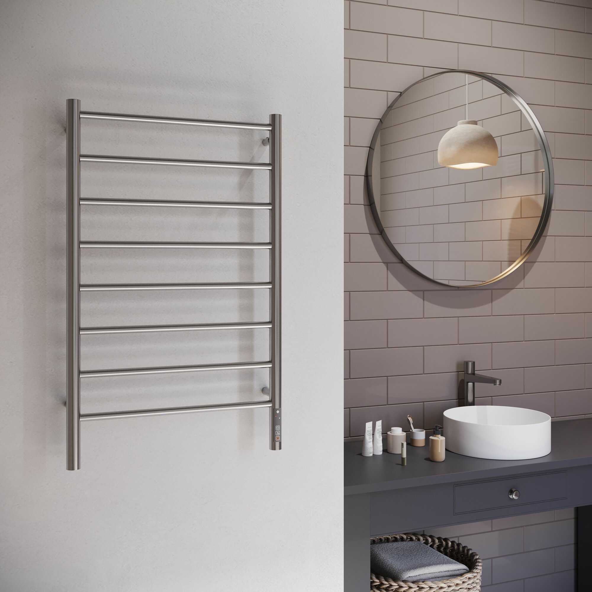 Полотенцесушитель электрический TERMINUS (Терминус) Аврора П8 500х850 мм сатин