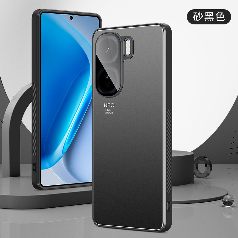 Чехол Для Vivo IQOO Neo 11/Виво IQOO Нео 11, soft touch, чехол-кардиомонитор, поликарбонат (PC), защита камеры, ударопрочный, усиленные углы, Vivo, Vivo IQOO Neo 11, black,