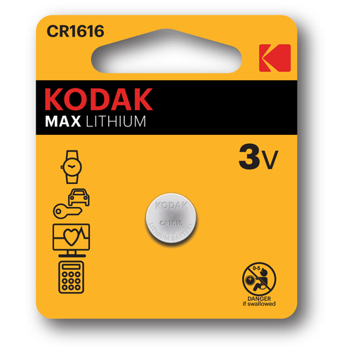 Батарейка Kodak Max Lithium CR1616, в упаковке: 1 шт.