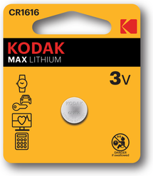 Батарейка Kodak Max Lithium CR1616, в упаковке: 1 шт.