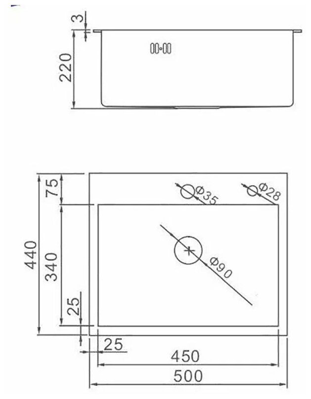 Комплект кухонная мойка из нержавеющей стали WISENT 5044B с PVD покрытием (50х44см) с металлическим коландером и дозатором. - фотография № 13