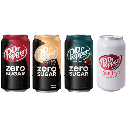 Набор напитков Dr. Pepper Zero, USA / Доктор Пеппер (Без сахара) США / (4 x 355 мл)/