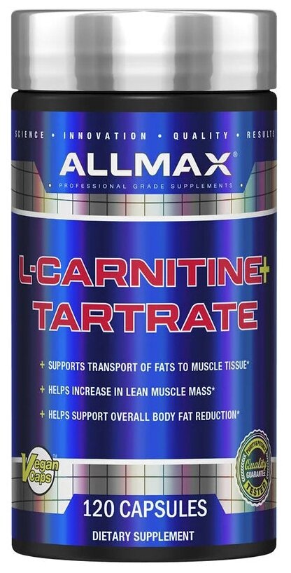 ALLMAX, L-Carnitine + Tartrate, 120 Capsules