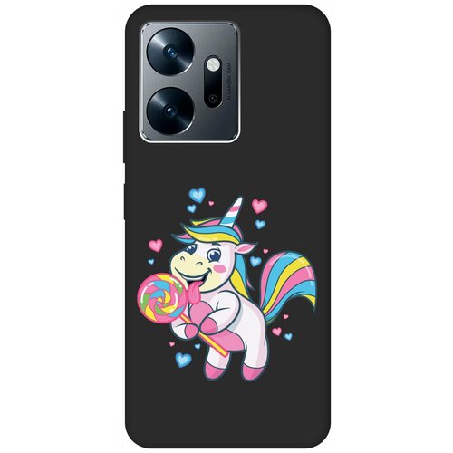 Матовый чехол Unicorn and candy для Infinix Zero 20 / Инфиникс Зеро 20 с 3D эффектом черный дизайнерский силиконовый чехол для инфиникс зеро 20 infinix zero 20 яркие абстракции