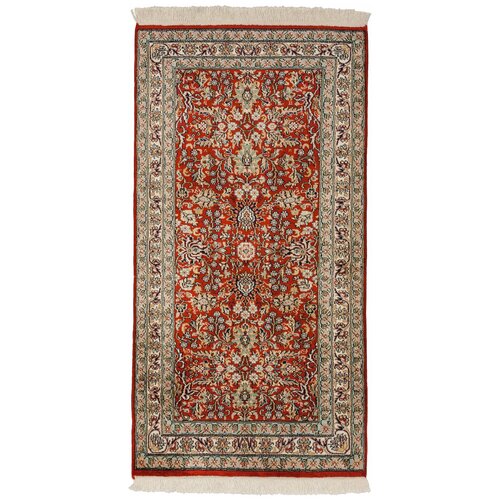 Ковер на пол 0,67 на 1,25 м в спальню, гостиную, красный Cashmir 242102-Afshar red/beige