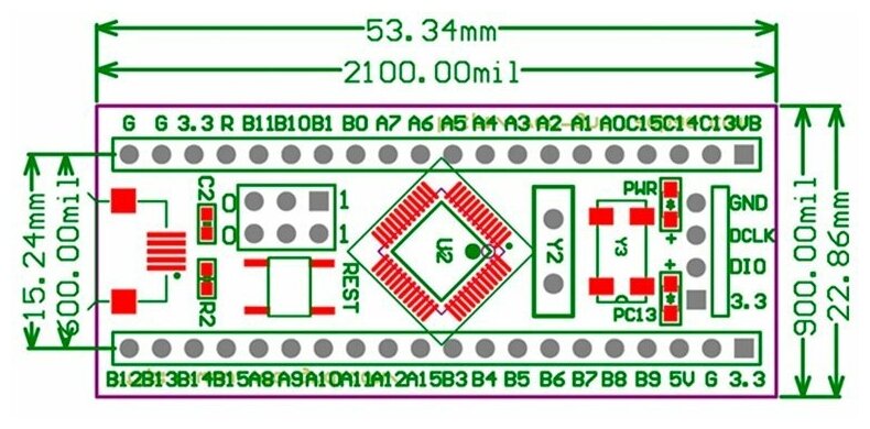 Stm32f103c8t6 схема отладочной платы