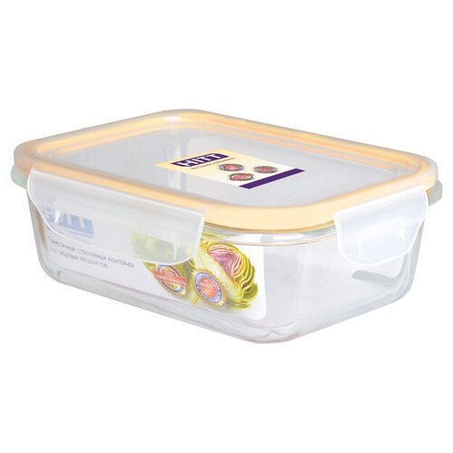 Контейнер для продуктов hitt 104 л 21х15х7 см прямоугольный стекло пластик 1917₽
