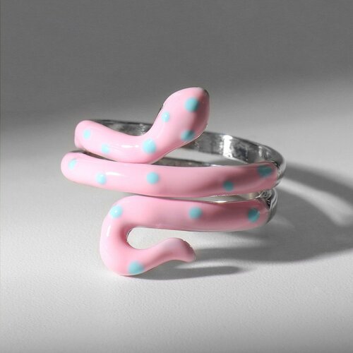 Кольцо, розовый кольцо queen fair бижутерный сплав эмаль разомкнутое безразмерное черный
