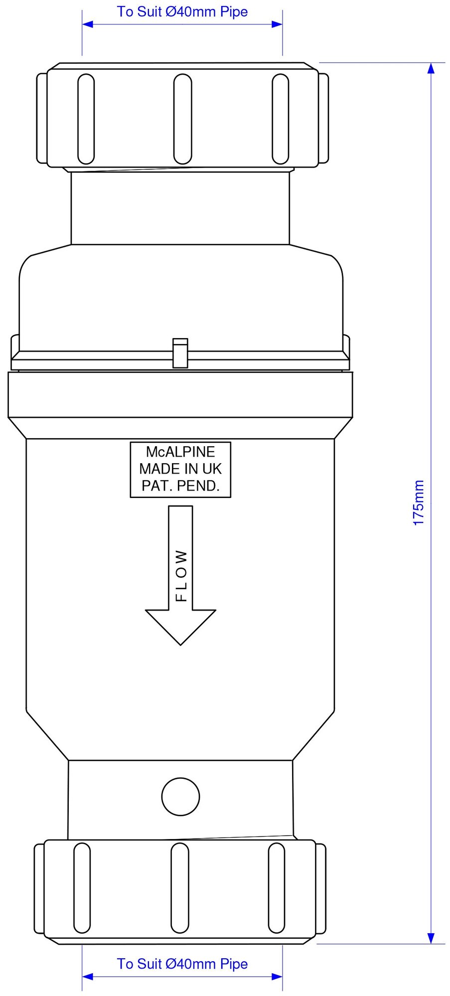 Сифон McAlpine с сухим гидрозатровом 40 мм (MRNRV40C) - фотография № 3