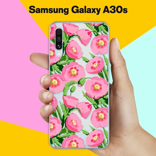 Силиконовый чехол Узор из цветов на Samsung Galaxy A30s силиконовый чехол узор из такс на samsung galaxy a30s