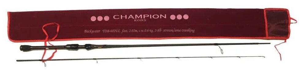 Спиннинг CHAMPION RODS Team Dubna Backwater TDB-682UL Stream 202 см 0.6-6 гр Fast