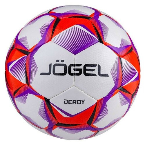 фото Футбольный мяч jogel derby белый/красный/фиолетовый 5