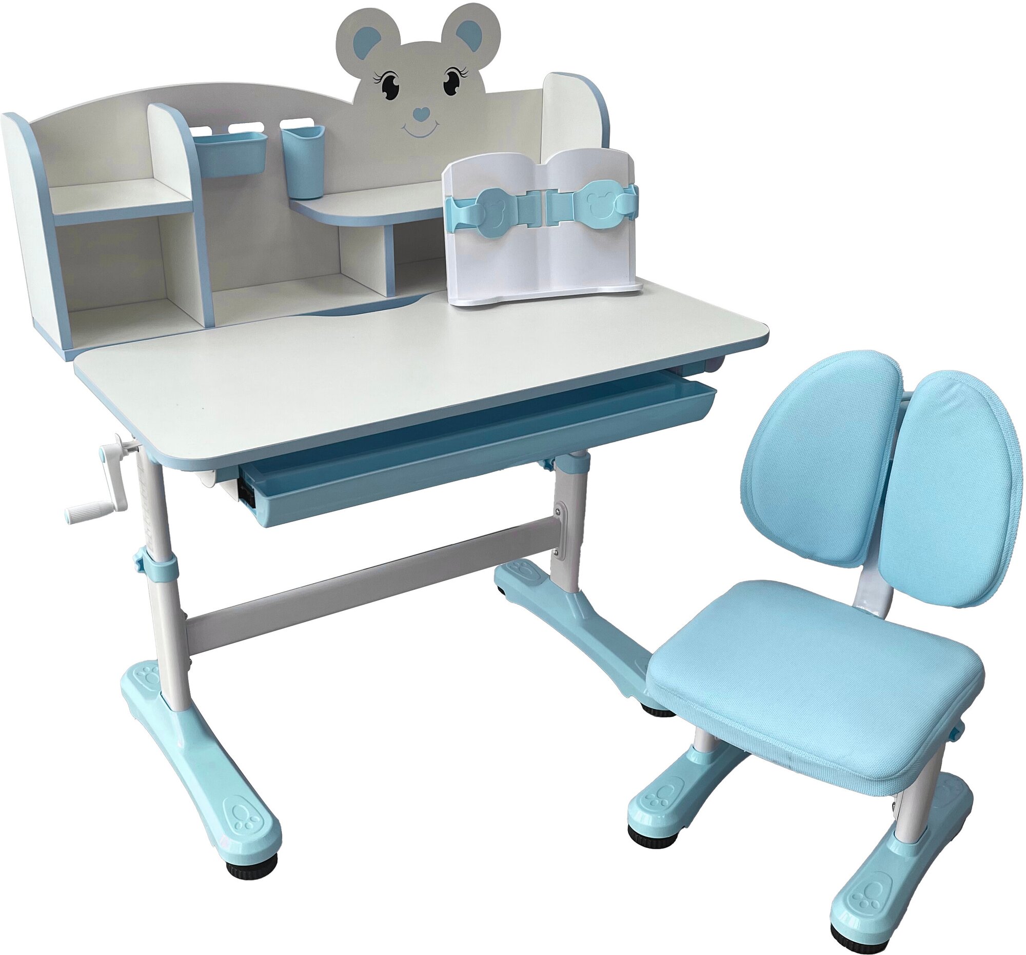 Комплект парта + стул трансформеры Carezza Blue FUNDESK - фотография № 4