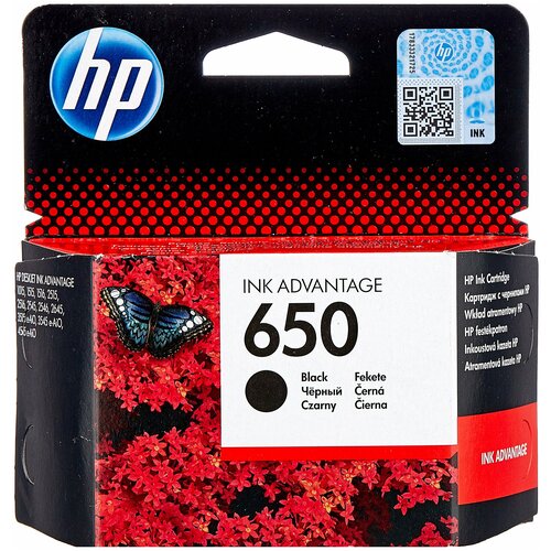 Картридж HP 650, черный, для струйного принтера, оригинал