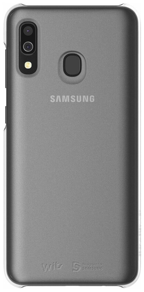Чехол (клип-кейс) SAMSUNG WITS Premium Hard Case, для Samsung Galaxy A30, прозрачный/серебристый [gp-fpa305wsbsw] - фото №1