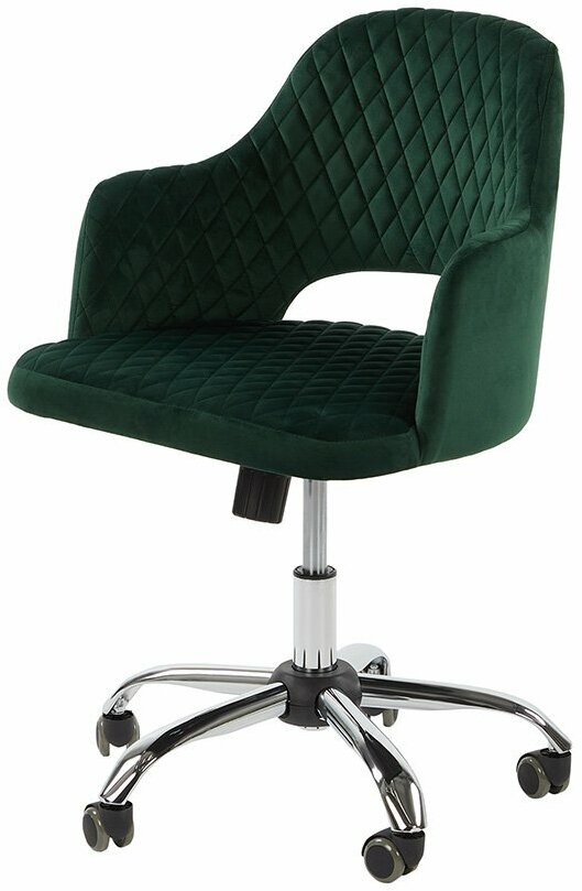 Кресло офисное Лиссабон, 54х74х58, цвет зелёный, хром