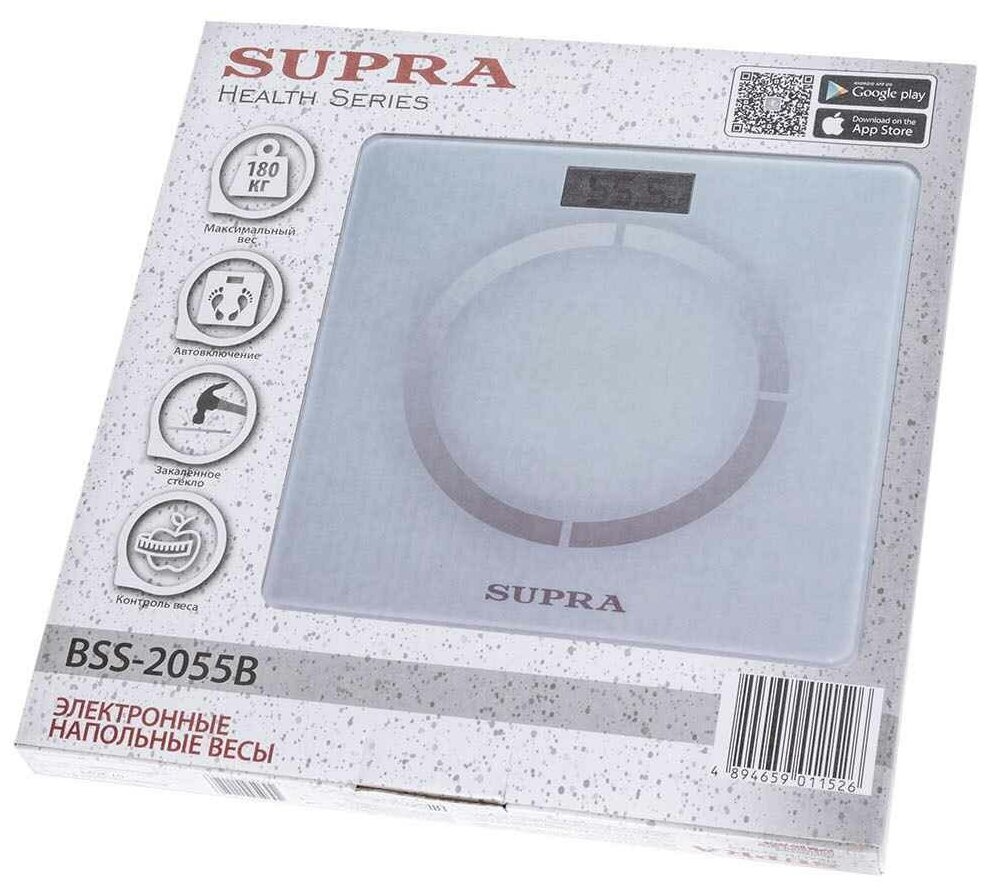 Напольные весы Supra , до 180кг, цвет: белый - фото №3