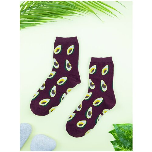 Носки 2beMan, размер 38-44, бордовый женские цветные носки с принтом авокадо