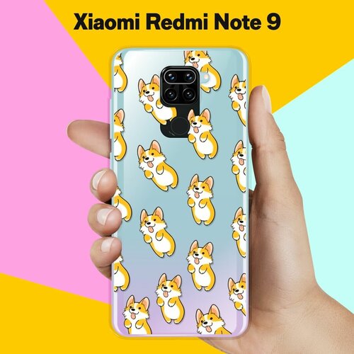 Силиконовый чехол Узор из корги на Xiaomi Redmi Note 9 силиконовый чехол корги узором на xiaomi redmi 9