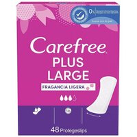 Carefree Ежедневные прокладки Plus Large легкий аромат, 3 капли, 48 шт в уп, 1 уп