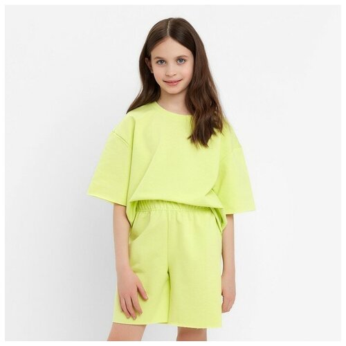 комплект одежды minaku размер 140 белый зеленый Комплект одежды Minaku, размер 140 см, желтый, зеленый