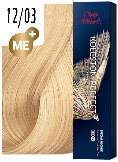 Wella /81650943/крем-краска Koleston Perfect Me+ Special Blonde 12/03 Ультраяркий блонд натуральный золотистый для волос 60 мл
