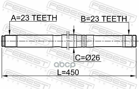 0212-Qg16lh_полуось Левая! Nissan Primera P12 02> Febest арт. 0212-QG16LH