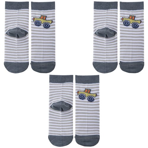 фото Комплект из 3 пар детских носков носкофф (алсу) рис. 4083, серо-бежевые, размер 12-14